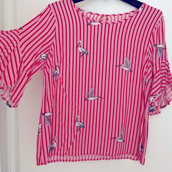 Pelican top shirt with red and white stripes size medium - Picture 1 of 4